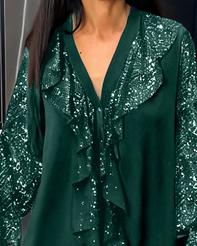 Marlena™ | Elegancka Tunika z Połyskującymi Rękawami (S–3XL)