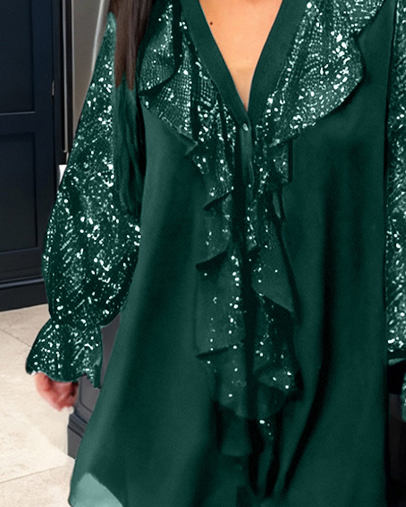 Marlena™ | Elegancka Tunika z Połyskującymi Rękawami (S–3XL)