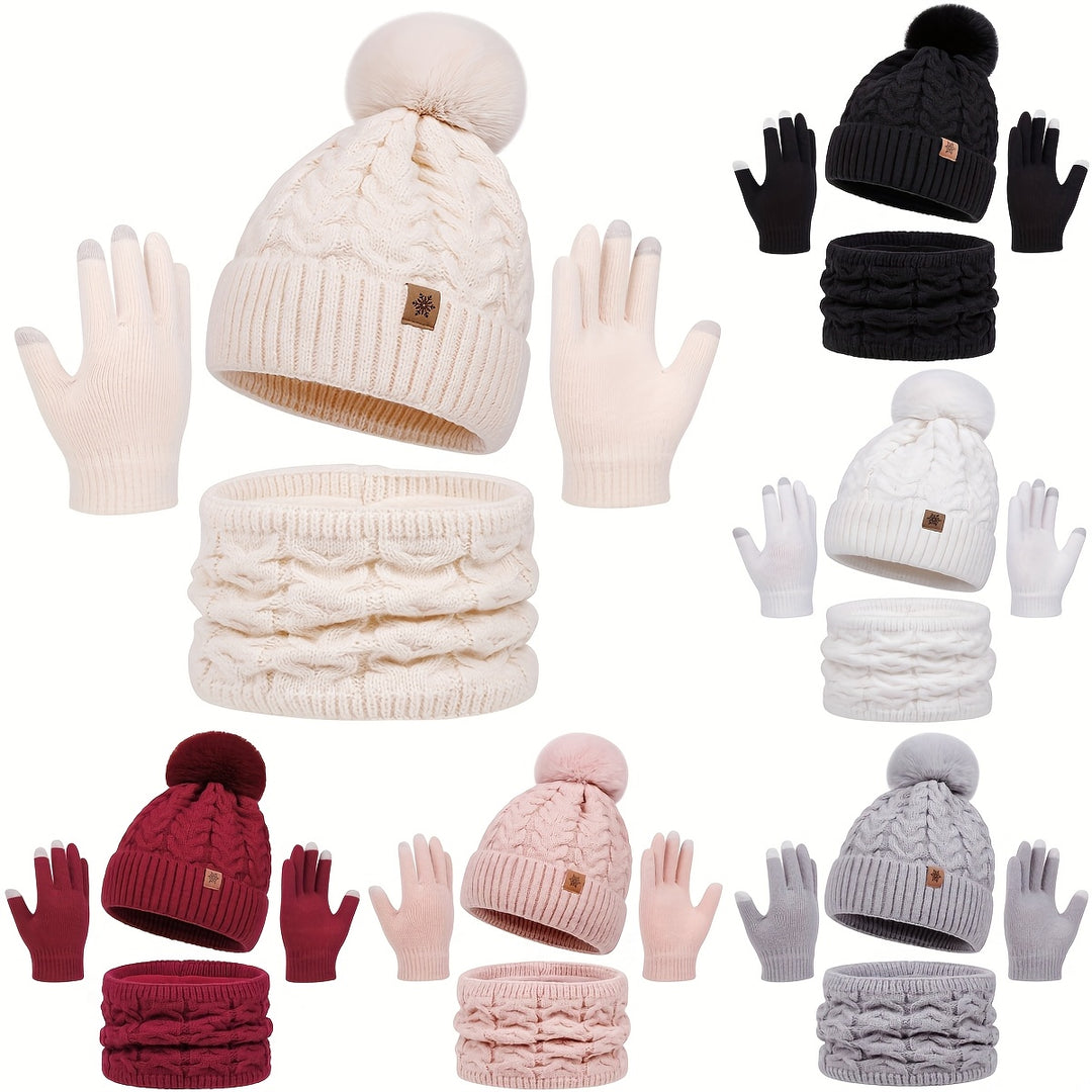 Kamila™ | Zimowy Zestaw 3w1 – Czapka, Komin i Rękawiczki