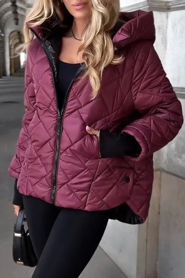 Nadia™ | Pikowana Kurtka w Kolorze Wina