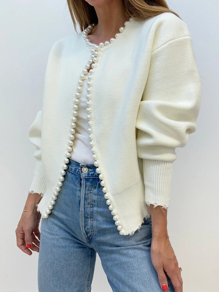 Lunara™ | Elegancki kardigan z perłowym wykończeniem