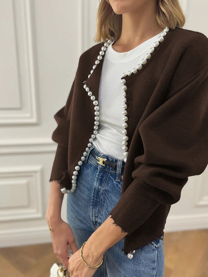 Lunara™ | Elegancki kardigan z perłowym wykończeniem