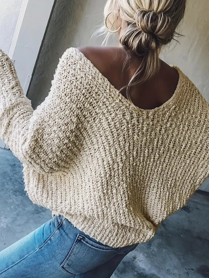 Fenna™ Sweter z Odkrytymi Ramionami