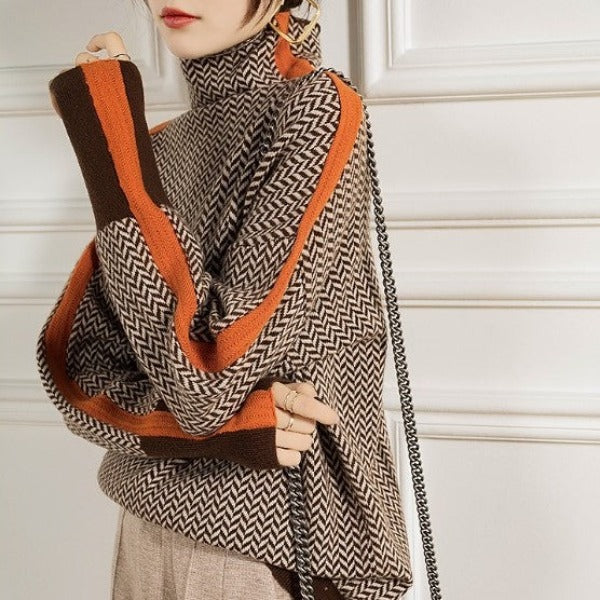 Ewa™ | Stylowy Golf z Geometrycznym Wzorem