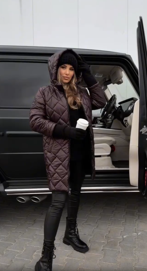 Kornelia™ | Pikowany Płaszcz Zimowy z Kapturem