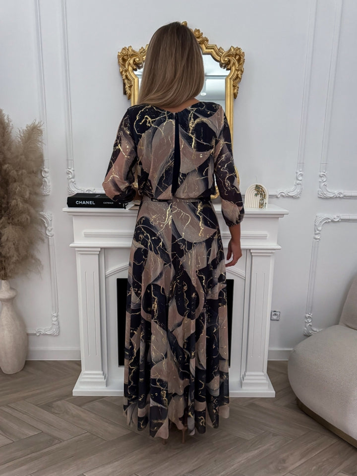 Elwira™ | Zwiewna Sukienka Maxi w Artystyczny Wzór