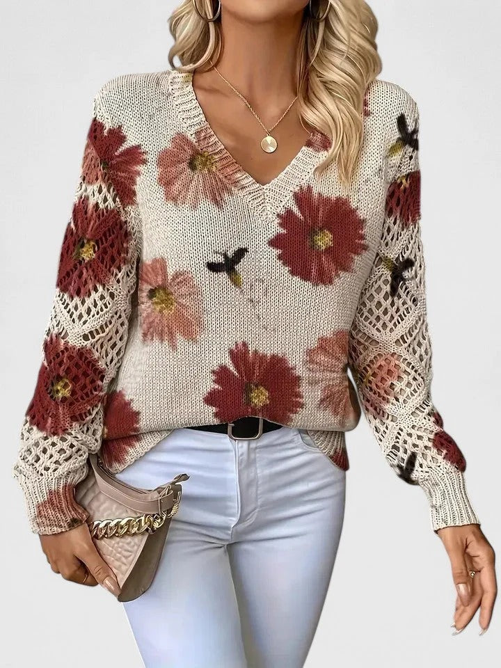 Nivana™ | Elegancki sweter z kwiatowym nadrukiem
