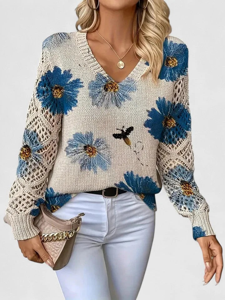 Nivana™ | Elegancki sweter z kwiatowym nadrukiem