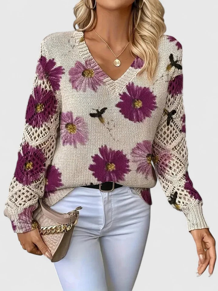 Nivana™ | Elegancki sweter z kwiatowym nadrukiem